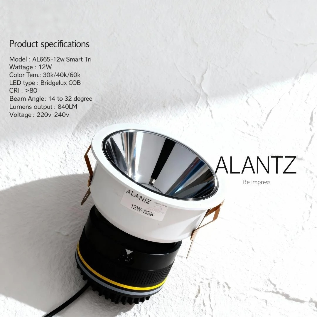 ALANTZ 665-12W Bridgelux COB Smart Tricolor
