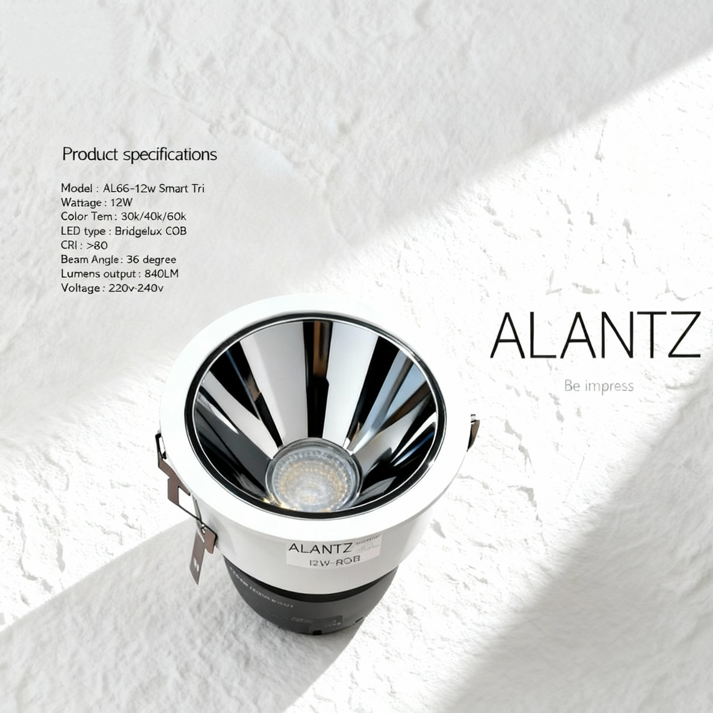 ALANTZ 666-12W Bridgelux COB Smart Tricolor