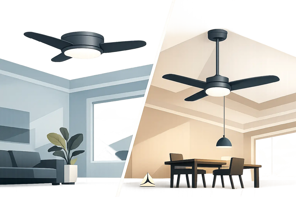 Flush Mount Fan vs Downrod for Every Ceiling