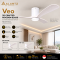 (FREE INSTALLATION BY AGENT) ALANTZ Veo Ceiling Fan with Light 46” 56” | DC Motor |24W Tri Colour LED | Quiet Fan