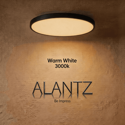 ALANTZ Ultra Slim LED Ceiling Light with 3CCT Selectable 3000K/4000K/6000K, High Brightness & Energy Saving, Uniform Light Distribution, Instant Start, Flicker-Free Operation, 3 Years Exchange Warranty
