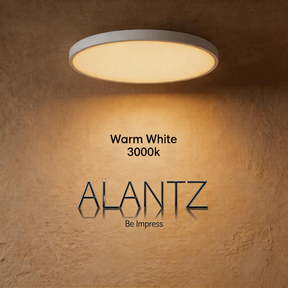 ALANTZ Ultra Slim LED Ceiling Light with 3CCT Selectable 3000K/4000K/6000K, High Brightness & Energy Saving, Uniform Light Distribution, Instant Start, Flicker-Free Operation, 3 Years Exchange Warranty