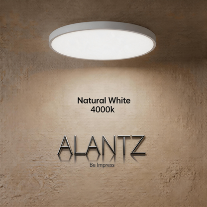 ALANTZ Ultra Slim LED Ceiling Light with 3CCT Selectable 3000K/4000K/6000K, High Brightness & Energy Saving, Uniform Light Distribution, Instant Start, Flicker-Free Operation, 3 Years Exchange Warranty