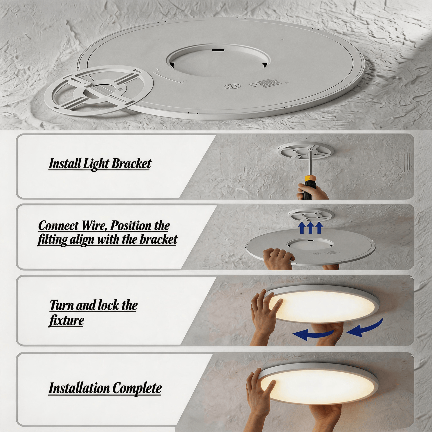 ALANTZ Ultra Slim LED Ceiling Light with 3CCT Selectable 3000K/4000K/6000K, High Brightness & Energy Saving, Uniform Light Distribution, Instant Start, Flicker-Free Operation, 3 Years Exchange Warranty