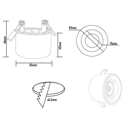 ALANTZ-660-10W  WH/BK COB TRI COLOR SMART LED DOWNLIGHT BRIDGELUX LED CHIPSET, Works with Smart-life App Google N Alexa