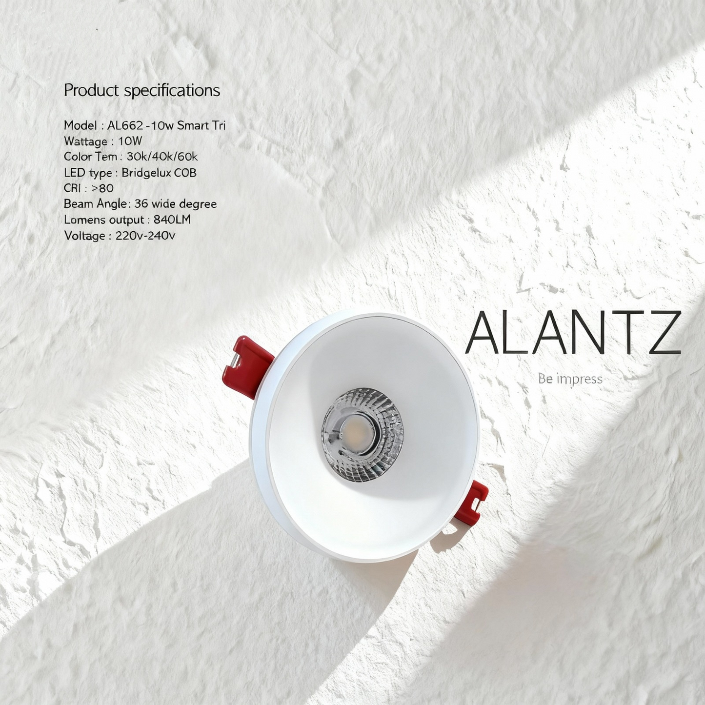 ALANTZ 662-10W Bridgelux COB Smart Tri Color