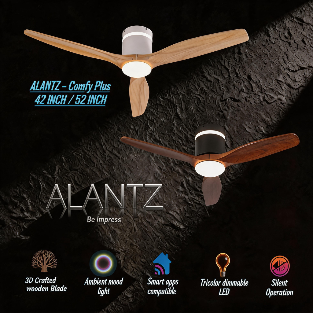 ALANTZ-COMFY PLUS 42 / 52 INCH SMART BLDC CEILING FAN WORKS WITH SMARTLIFE APPS N COMPATIBLE WITH GOOGLE N ALEXA
