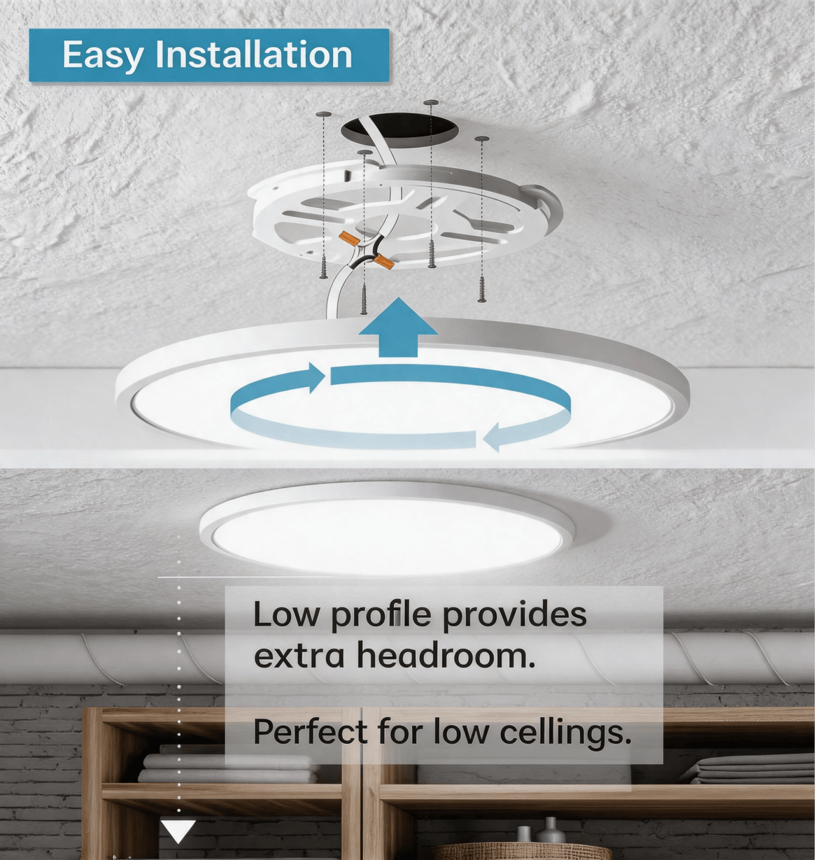 ALANTZ Ultra Slim LED Ceiling Light with 3CCT Selectable 3000K/4000K/6000K, High Brightness & Energy Saving, Uniform Light Distribution, Instant Start, Flicker-Free Operation, 3 Years Exchange Warranty