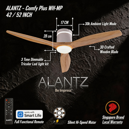 ALANTZ-COMFY PLUS 42 / 52 INCH SMART BLDC CEILING FAN WORKS WITH SMARTLIFE APPS N COMPATIBLE WITH GOOGLE N ALEXA