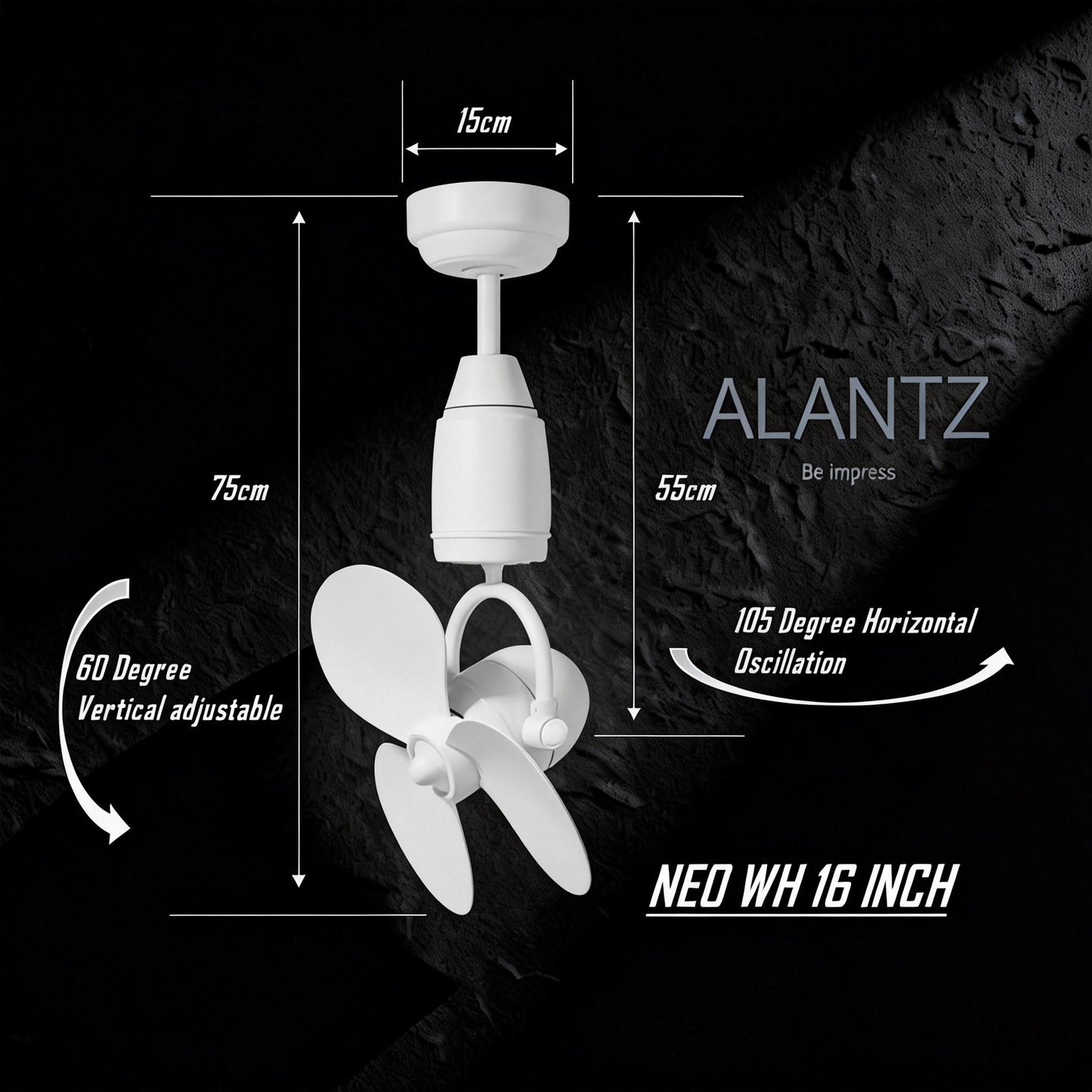 ALANTZ NEO 16 INCH DC CORNER FAN