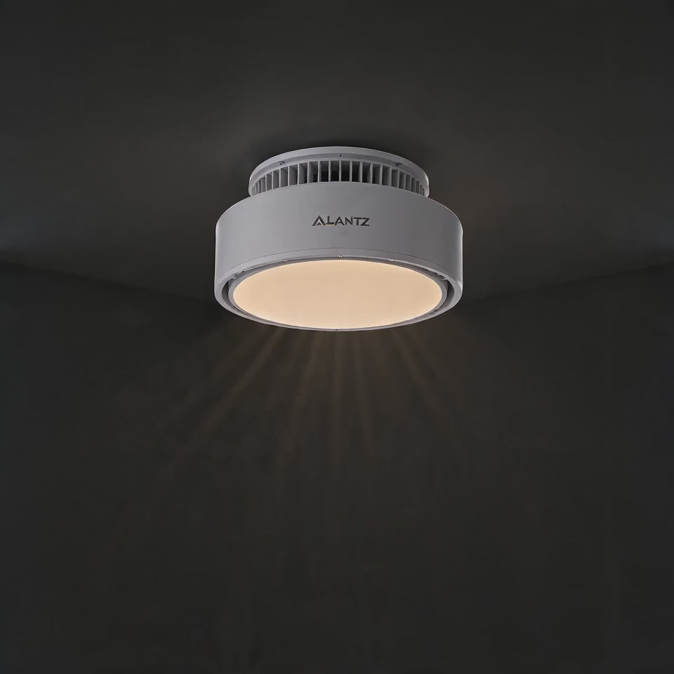ALANTZ Aura-Flow Compact Bladeless Ceiling Fan with Ambient LED
