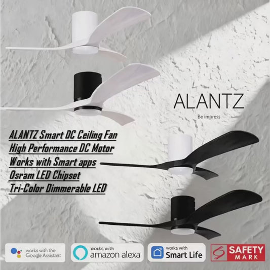 ALANTZ-DELIGHT 46 / 56 INCH SMART BLDC CEILING FAN 24W OSRAM LED CHIPSET WORKS WITH SMARTLIFE APPS N COMPATIBLE WITH GOOGLE N ALEXA