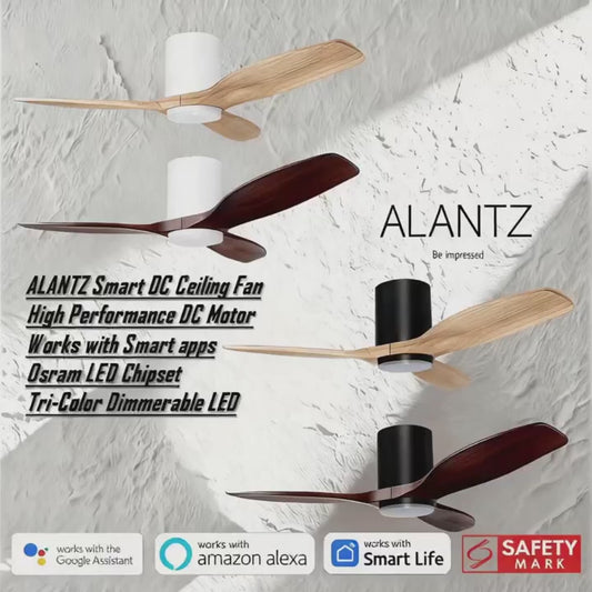 ALANTZ-COMFY 46 / 56 INCH SMART BLDC CEILING FAN 24W OSRAM LED CHIPSET WORKS WITH SMARTLIFE APPS N COMPATIBLE WITH GOOGLE N ALEXA