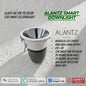 ALANTZ AL66 -12W SMART COB TRI COLOR LED DOWNLIGHT BRIDGELUX LED CHIPSET, Works with Smart-life App Google N Alexa
